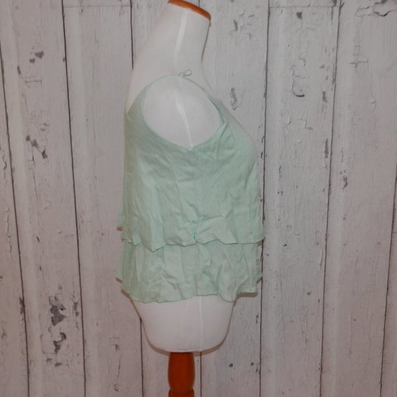 Emmelee Womens Small Lime Green Tiered Tank Top - Picture 6 of 8